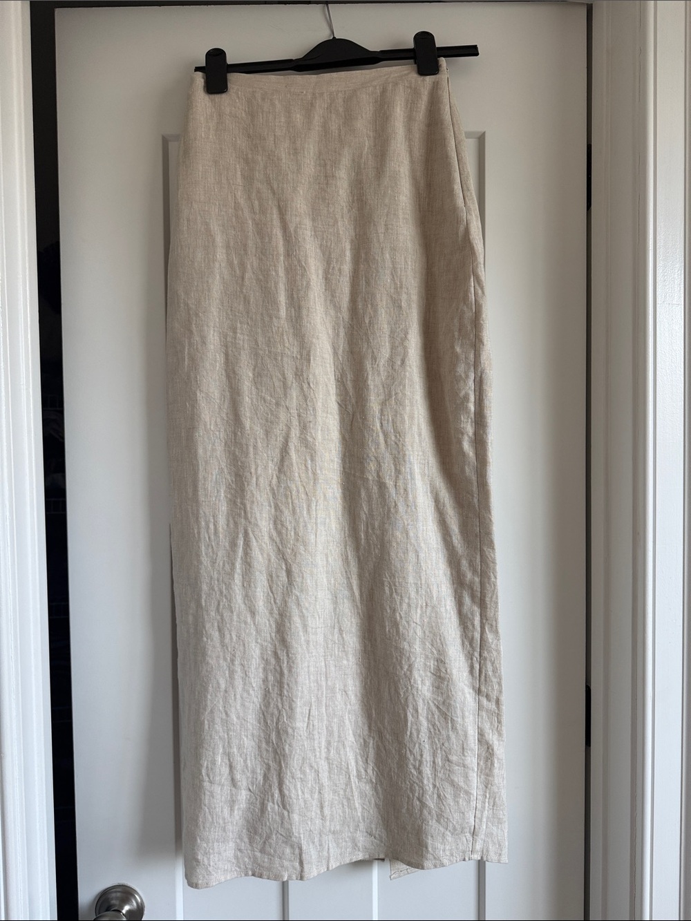 DISSH linen maxi slit skirt